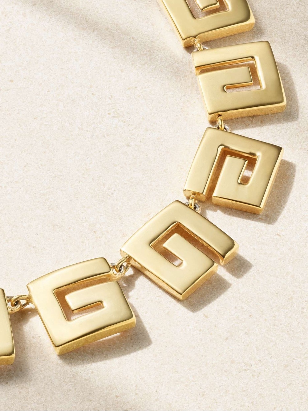 Vintage 80s Givenchy Gold / Silver G Logo Chunky Collar Statement Necklace - Picture 3 of 10